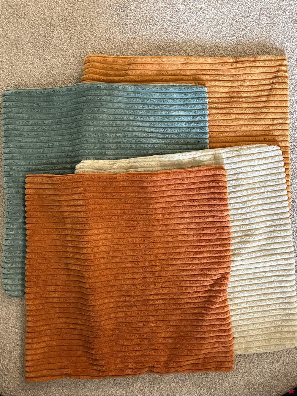Corded Decorative Throw Pillow Covers - Rust, Sage, pumpkin, Cream - Unbranded